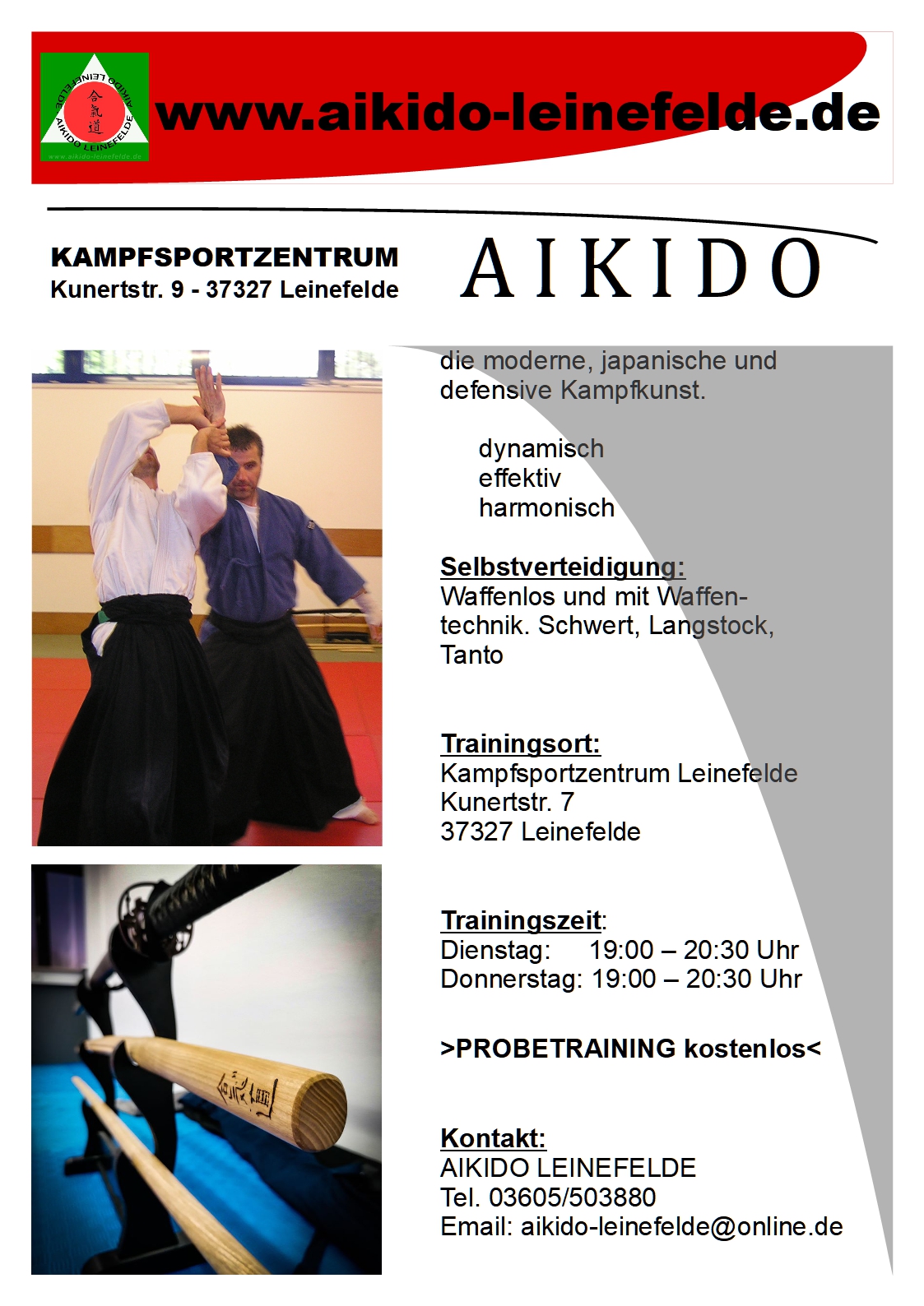 Aikido Leinefelde Plakat Kampfsportzentrum A3